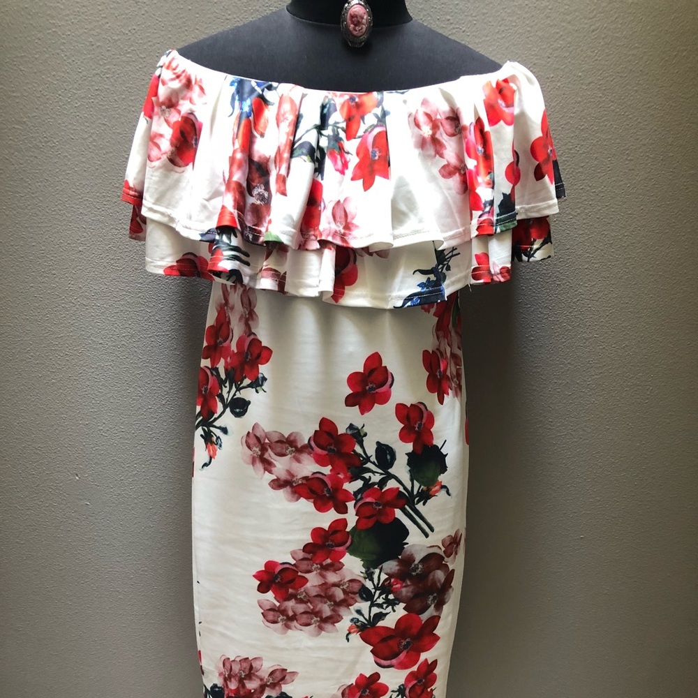Off shoulder floral dress